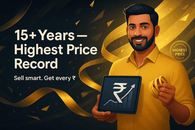 Proven highest price record for old gold, in selling old gold in chennai